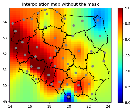 Interpolation map without the mask